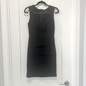 White House Black Market Black Cowl Neck Sheath Dress Size 6